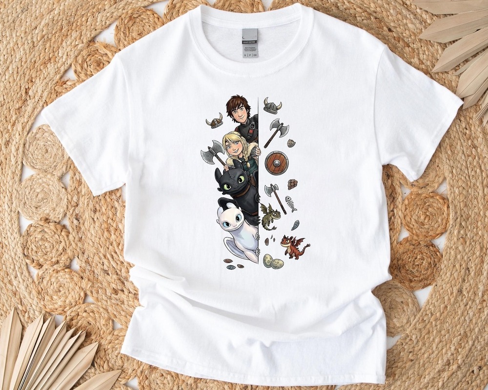 How To Train Your Dragon Shirt, Toothless Shirt, Dsney Dragon Tee, Light Fury - Picture 1 of 4